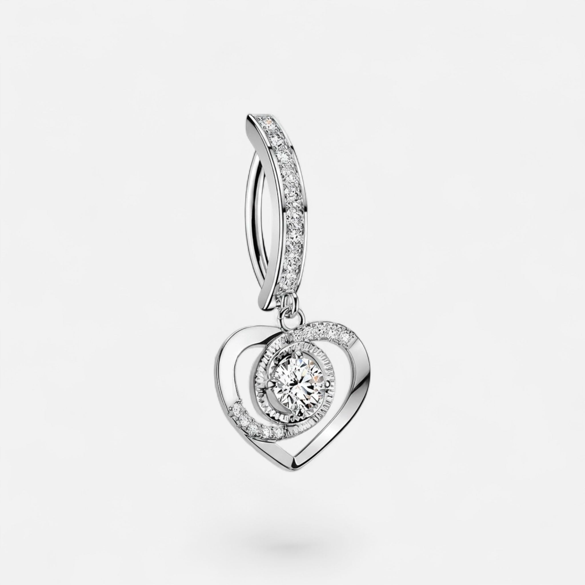 Dangle Heart Clicker Belly Button Ring