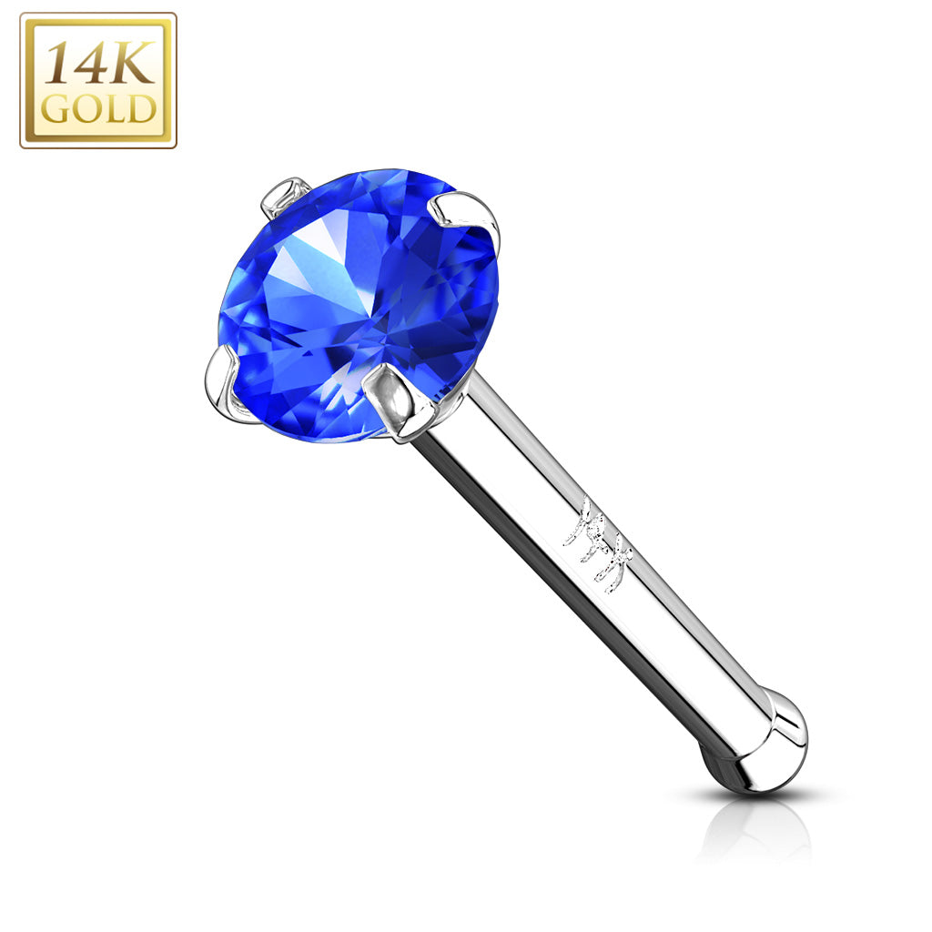 14Karat Gold Prong Stone Nose Stud. Nose Piercing. Nose Ring.
