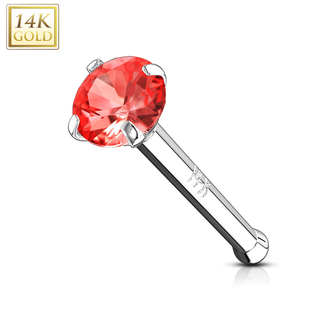 14Karat Gold Prong Stone Nose Stud. Nose Piercing. Nose Ring.