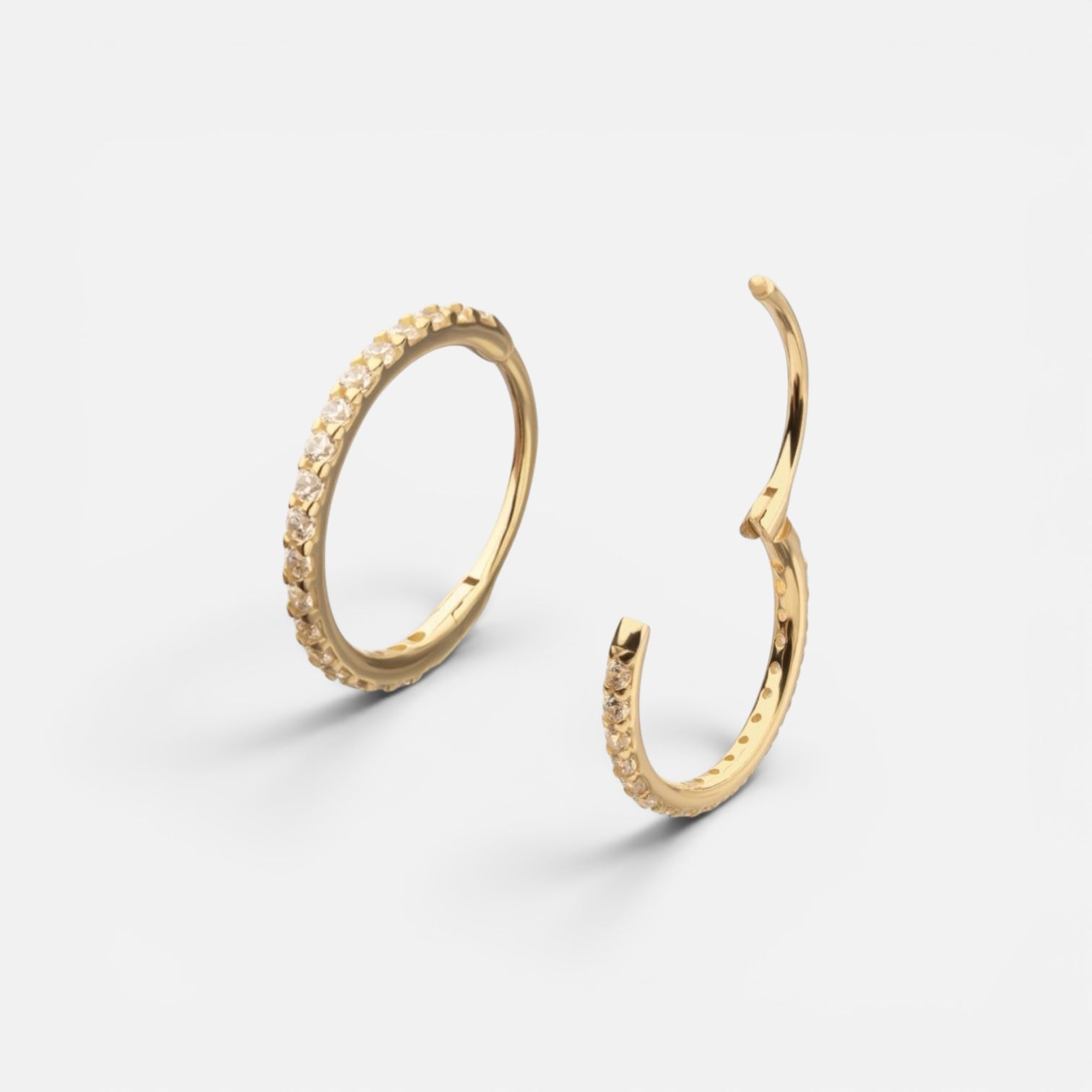 20g 14K Gold Dainty Eternity Nose Ring