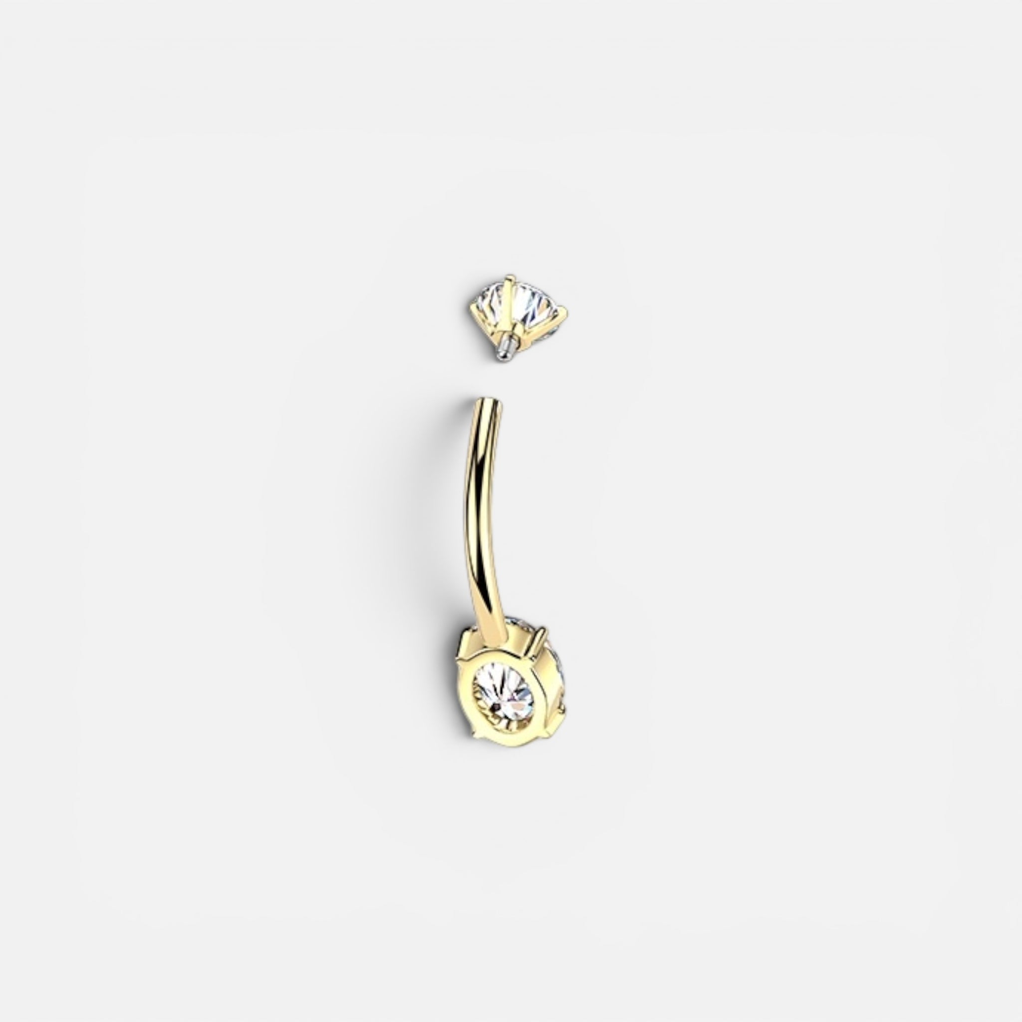 14g Oval Gem Belly Button Ring