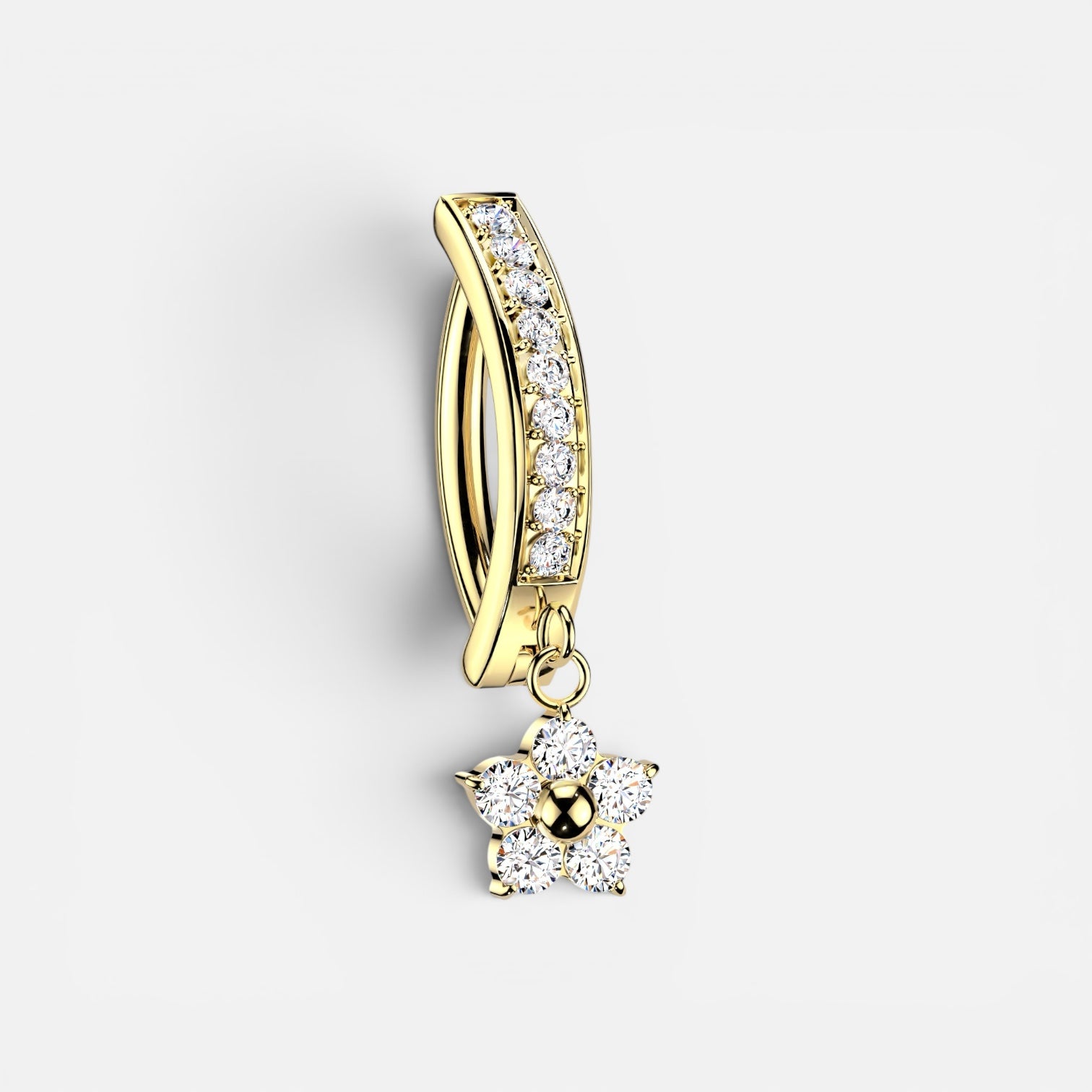 Dangle Flower Titanium Belly Ring