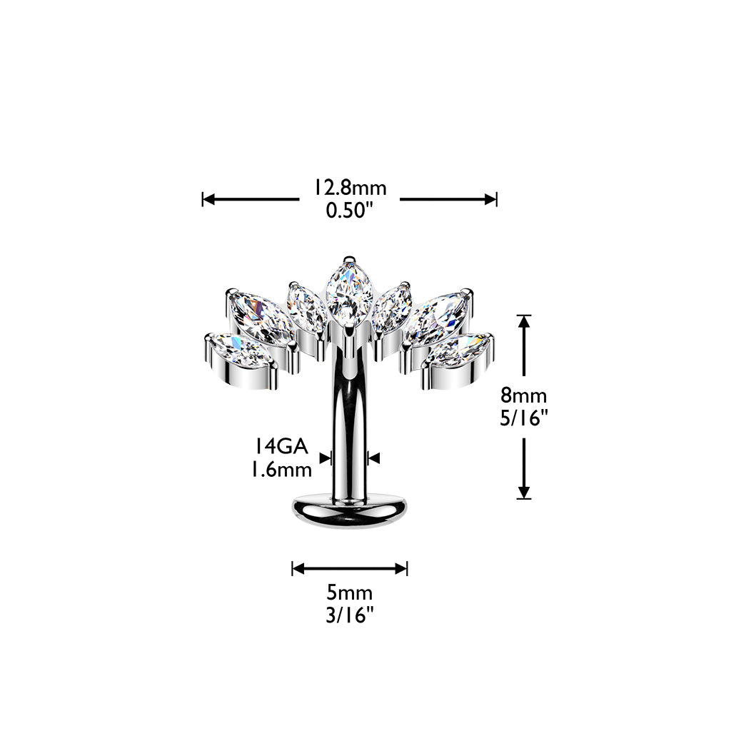 Floating Marquise Top Titanium Belly Ring