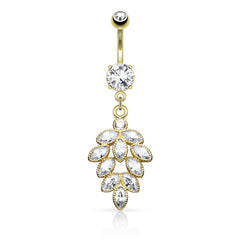 Hanging Grapes Belly Button Ring,  Fruit Theme Gold Belly Button Ring Navel Ring Piercing Jewelry