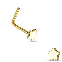 20G Star L Shape Nose Stud. Nose Piercing. Nose Stud