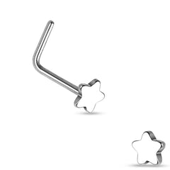20G Star L Shape Nose Stud. Nose Piercing. Nose Stud