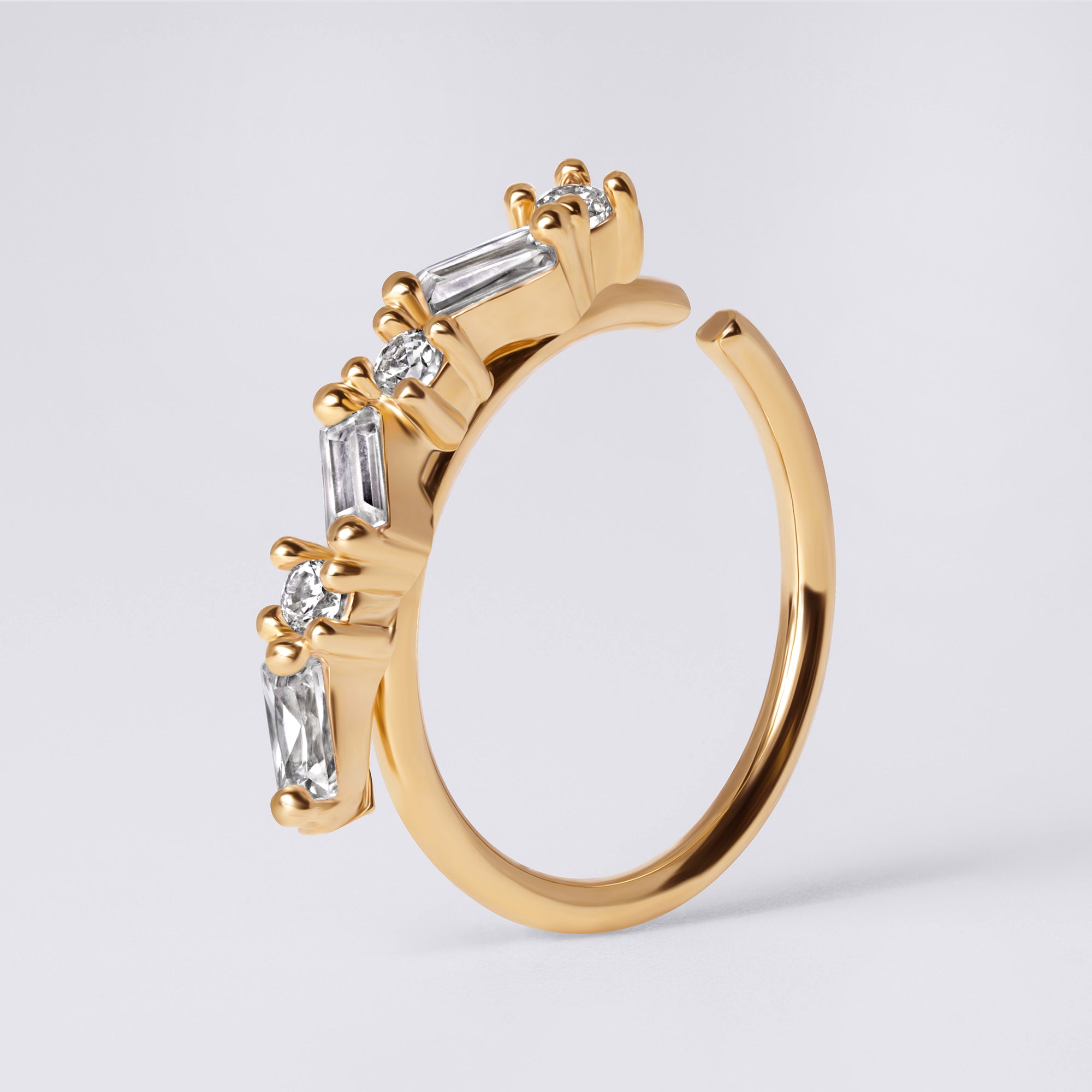 Zig Zag Baguette Nose Ring