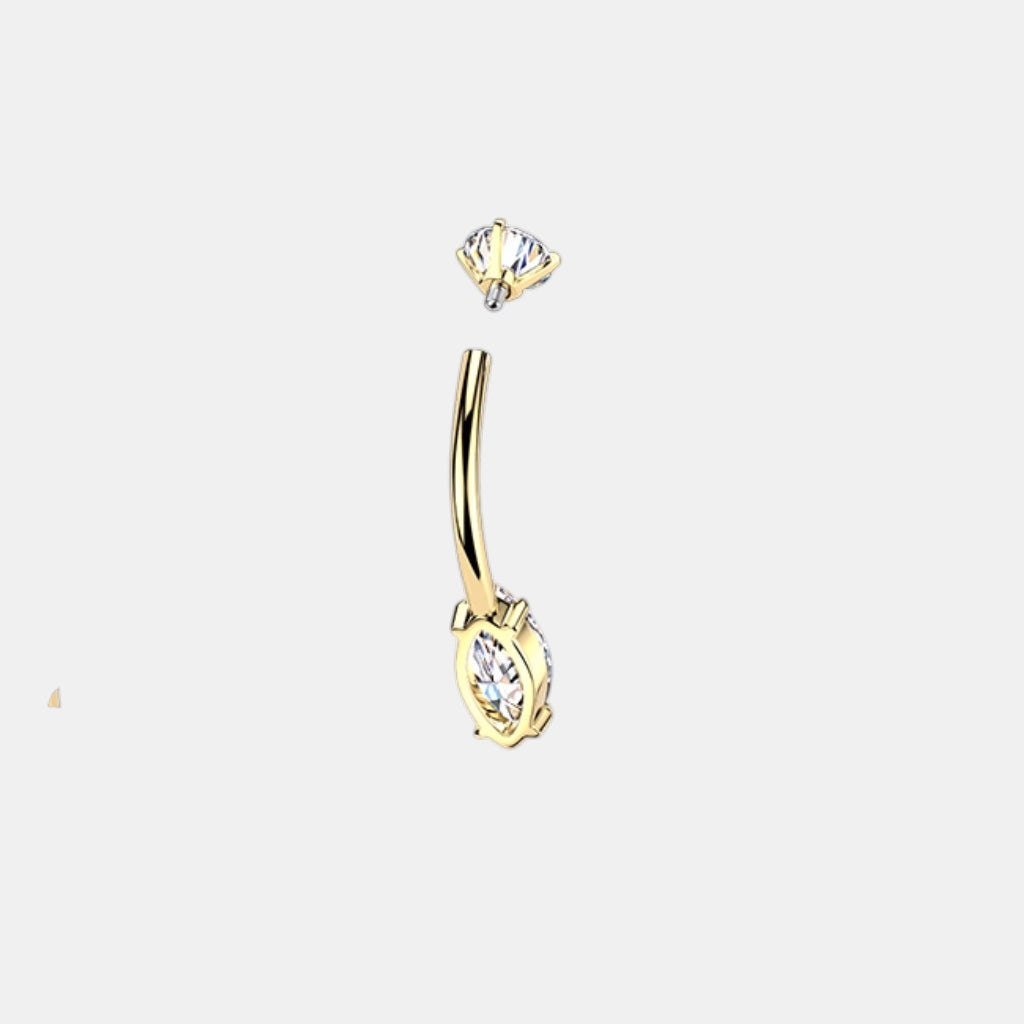 Marquise Cz Belly Button Ring