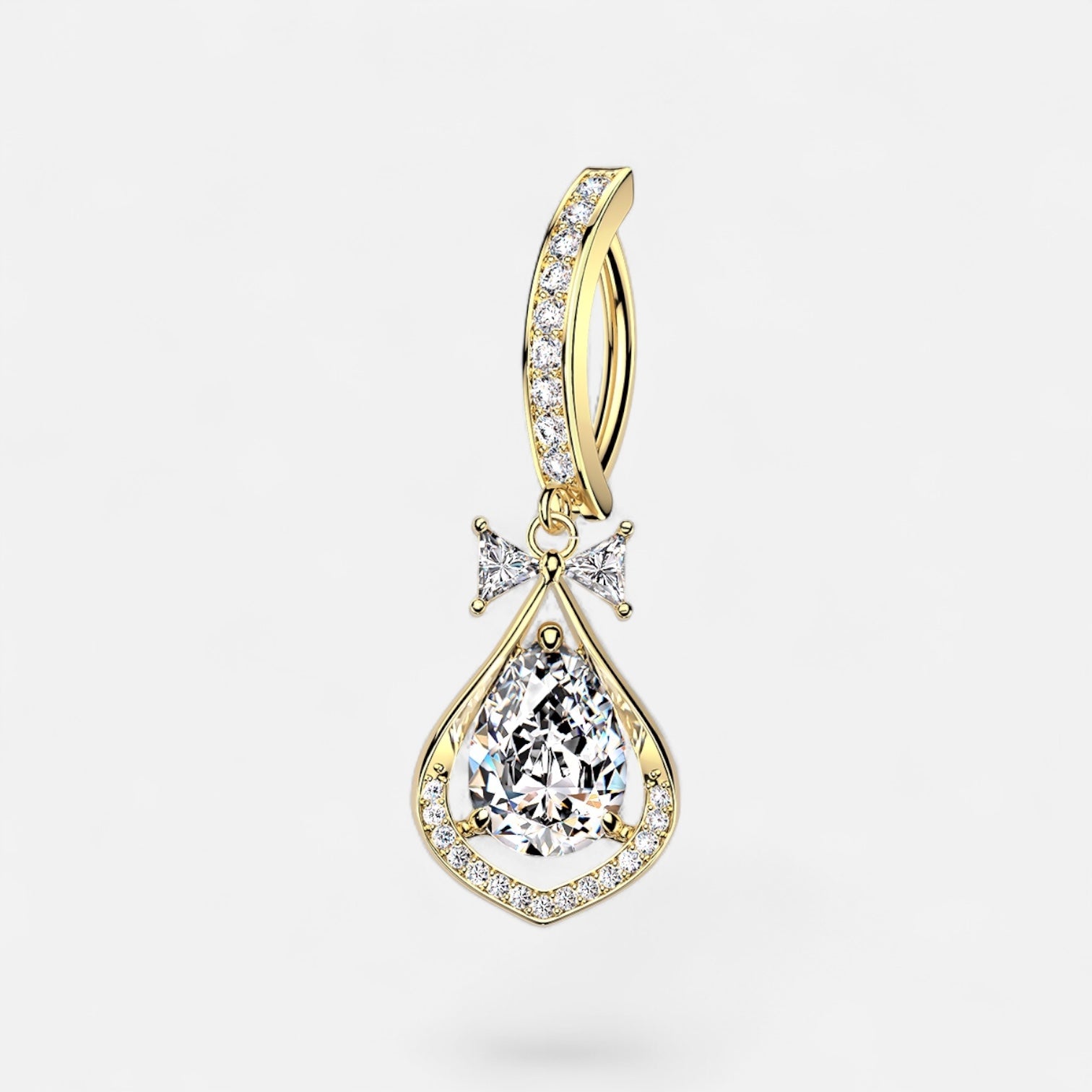 Pear Dangle Belly Button Ring