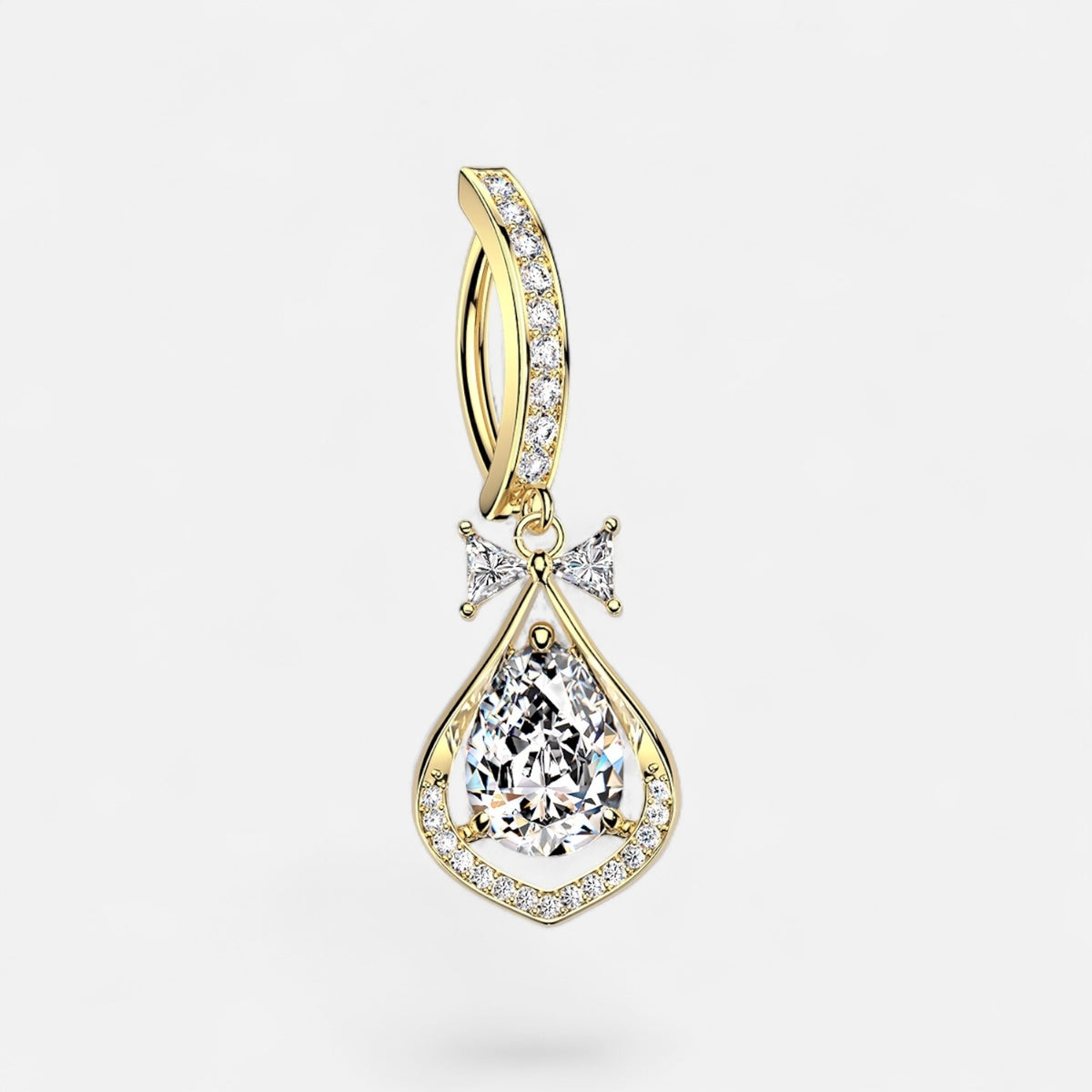 Pear Dangle Belly Button Ring