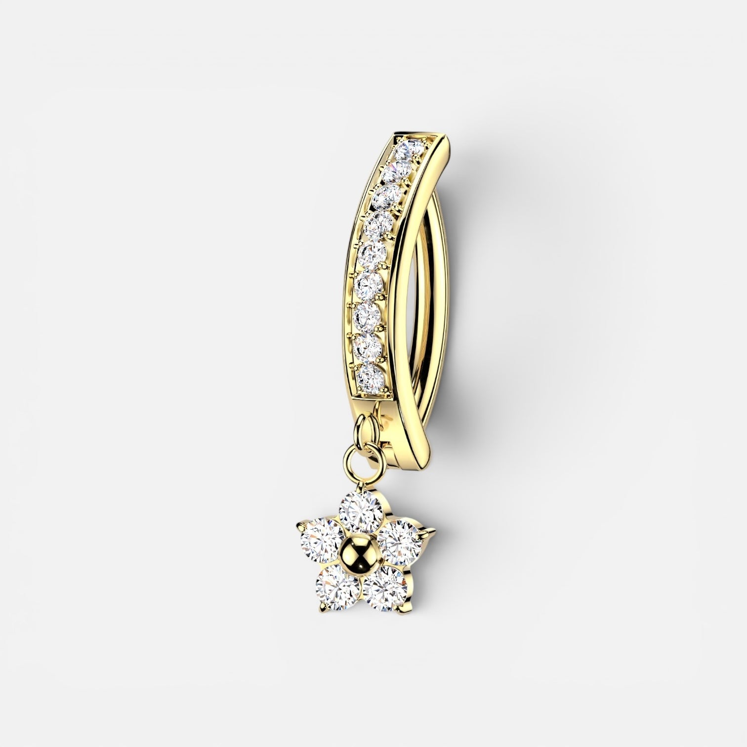 Dangle Flower Titanium Belly Ring