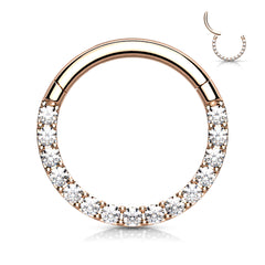 18G & 16G Clear Gems Hinged Septum Clicker Ring. Septum Ring. Septum Piercing. Cartilage Ring