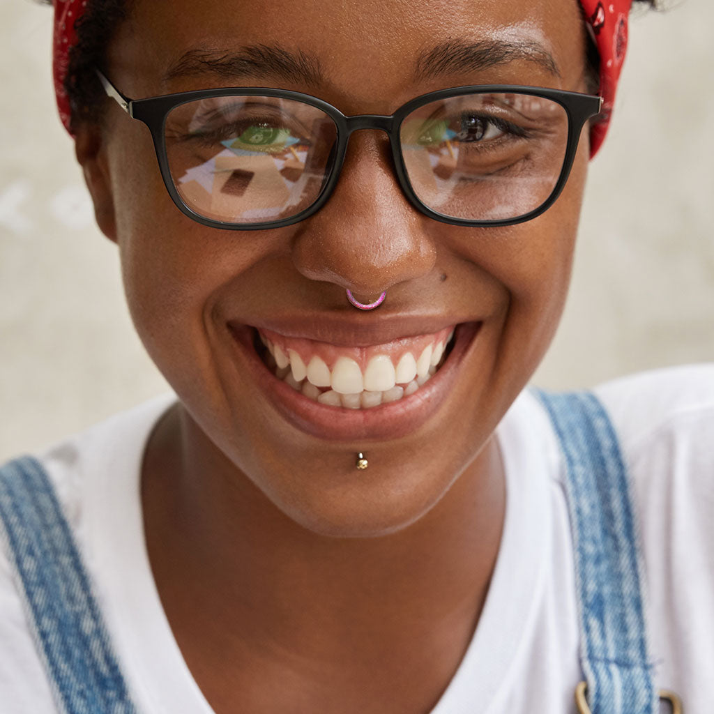16G Surgical Steel Opal Inlay Front Facing 10MM/8MM Septum Clicker Ring. Septum Piercing. Septum Ring. Nose Ring.