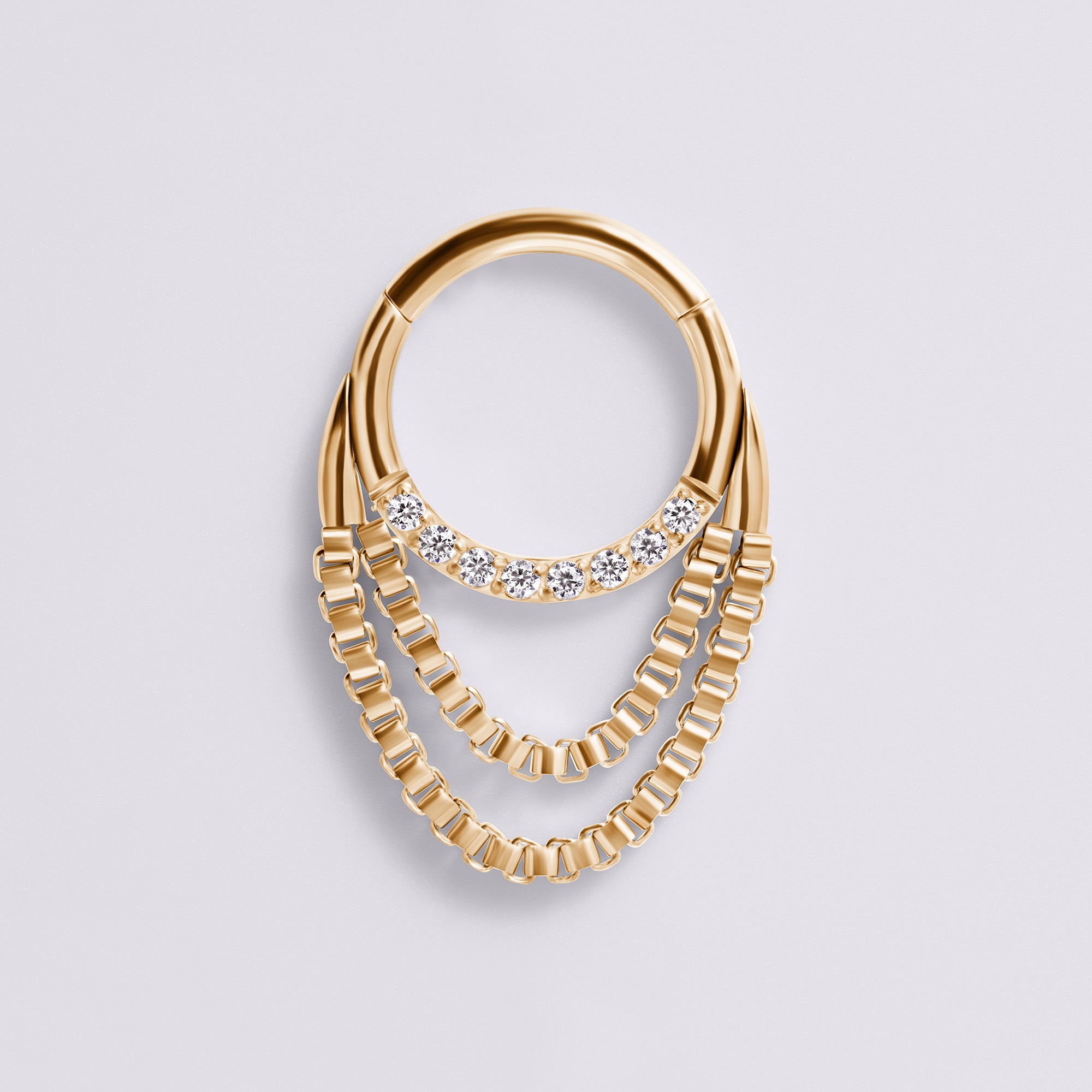 Double Chain Dangle Gold Septum Ring