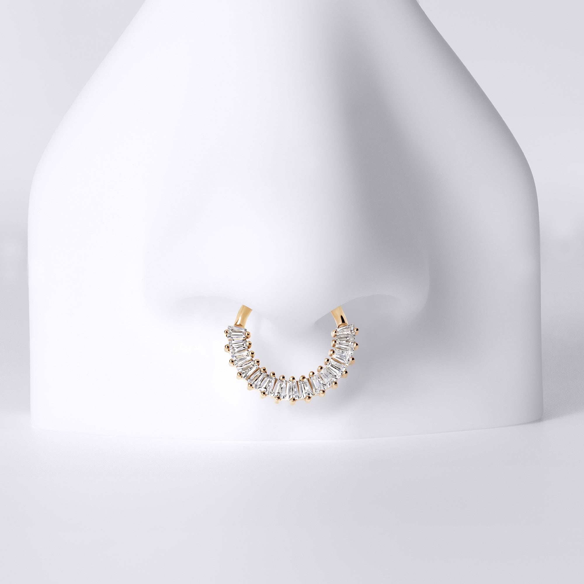 Baguette CZ Titanium Septum Ring