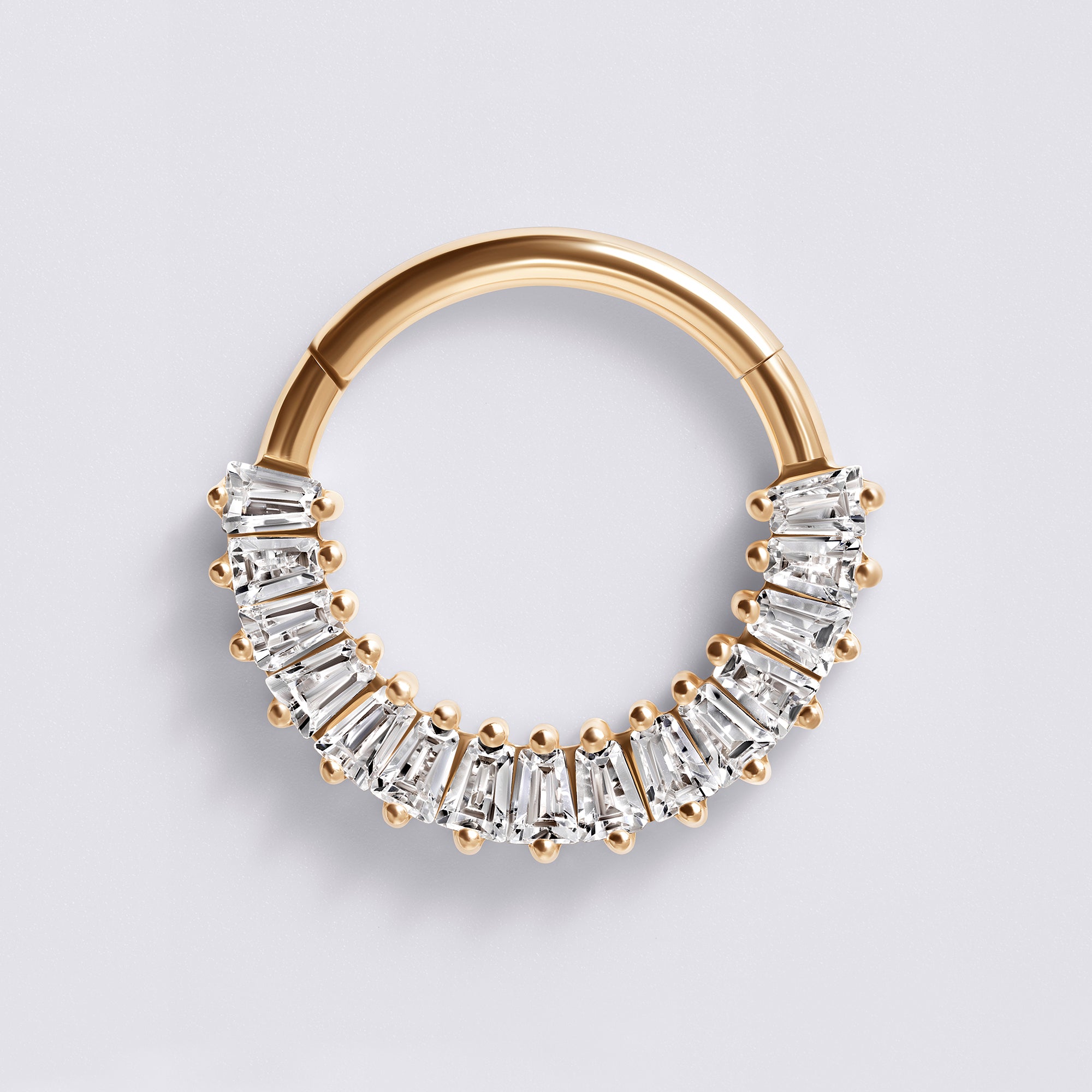 Baguette CZ Titanium Septum Ring