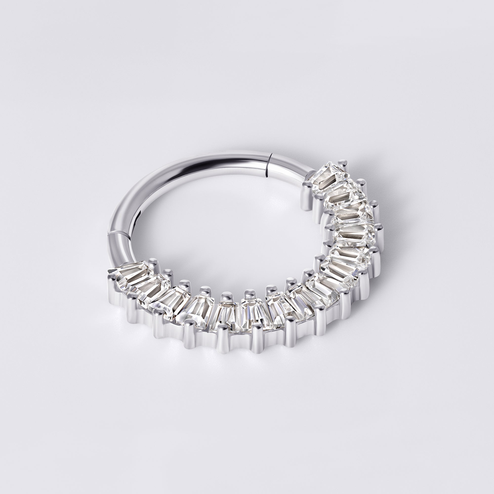 Baguette CZ Titanium Septum Ring