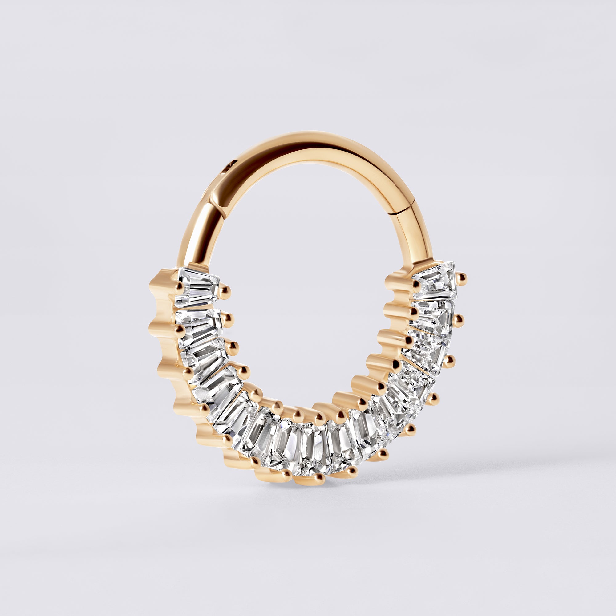 Baguette CZ Titanium Septum Ring