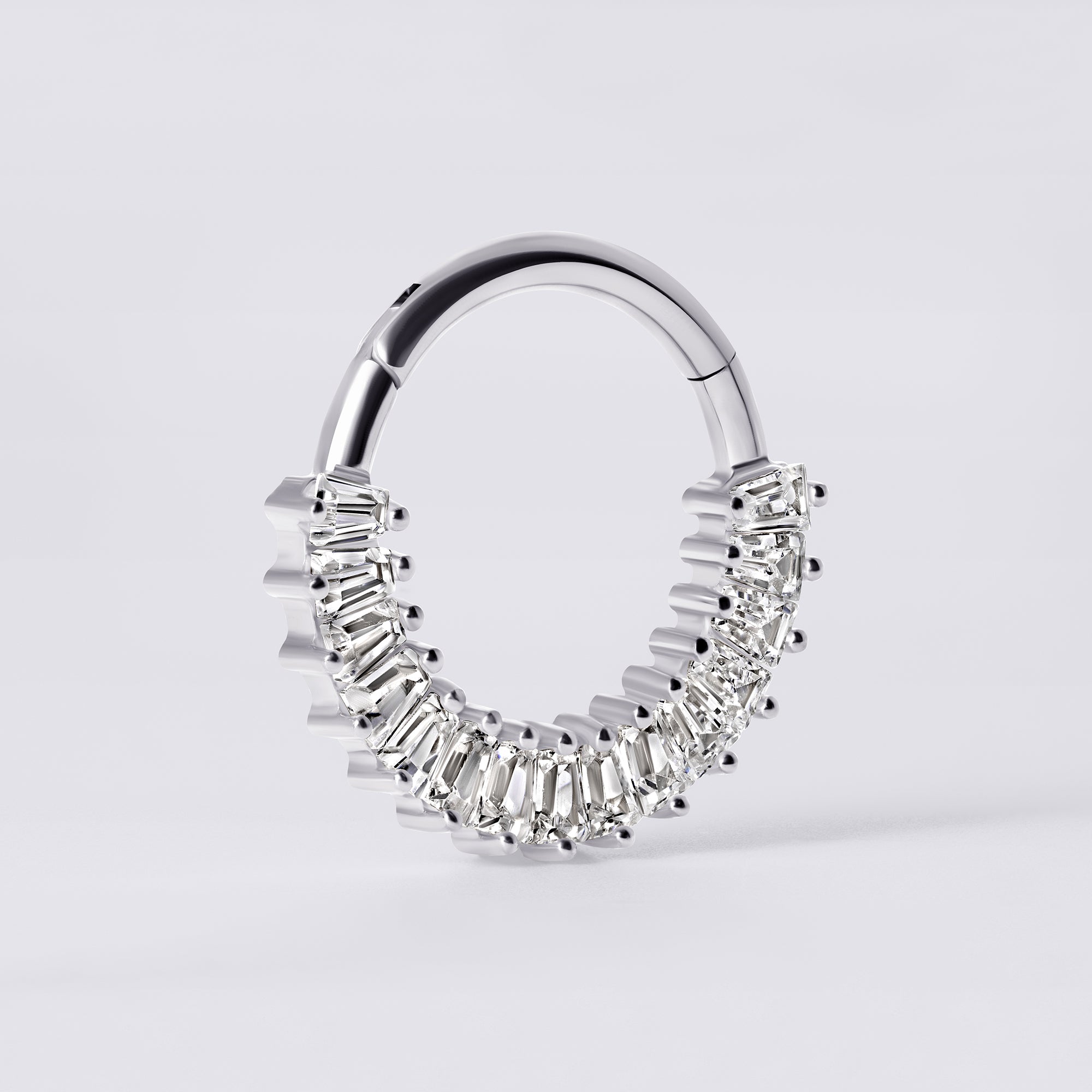 Baguette CZ Titanium Septum Ring