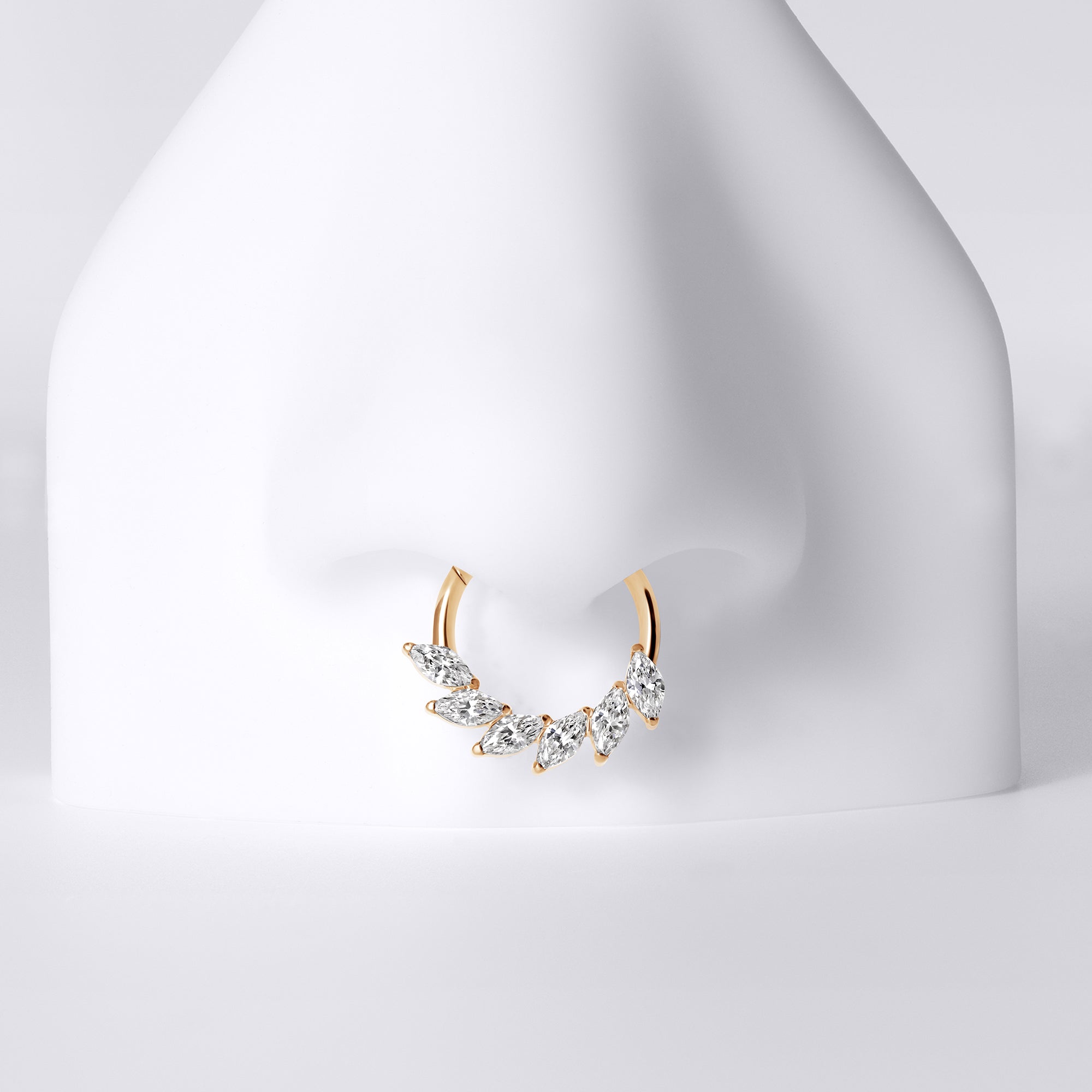 Marquise Swirl Cz Titanium Septum Ring