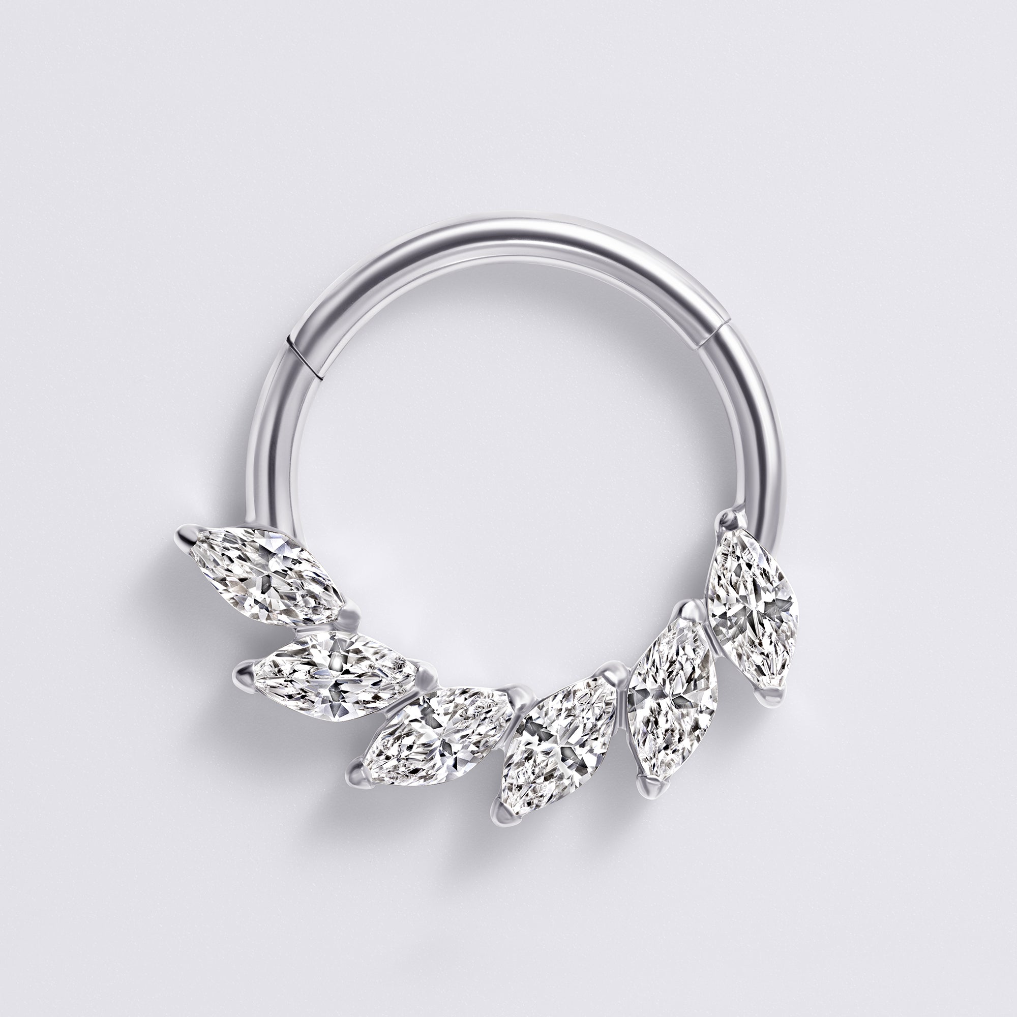 Marquise Swirl Cz Titanium Septum Ring