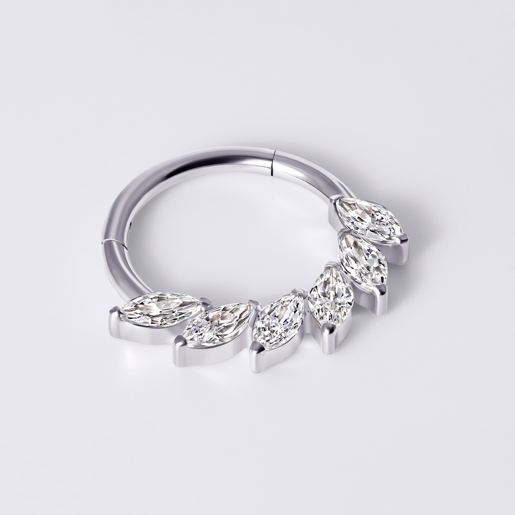Marquise Swirl Cz Titanium Septum Ring