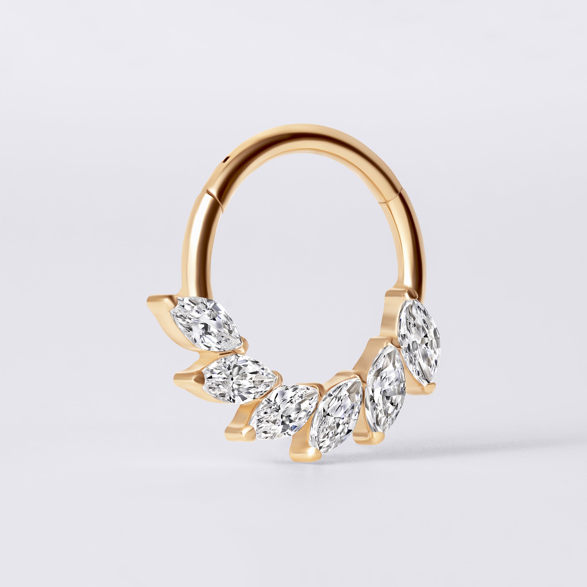 Marquise Swirl Cz Titanium Septum Ring
