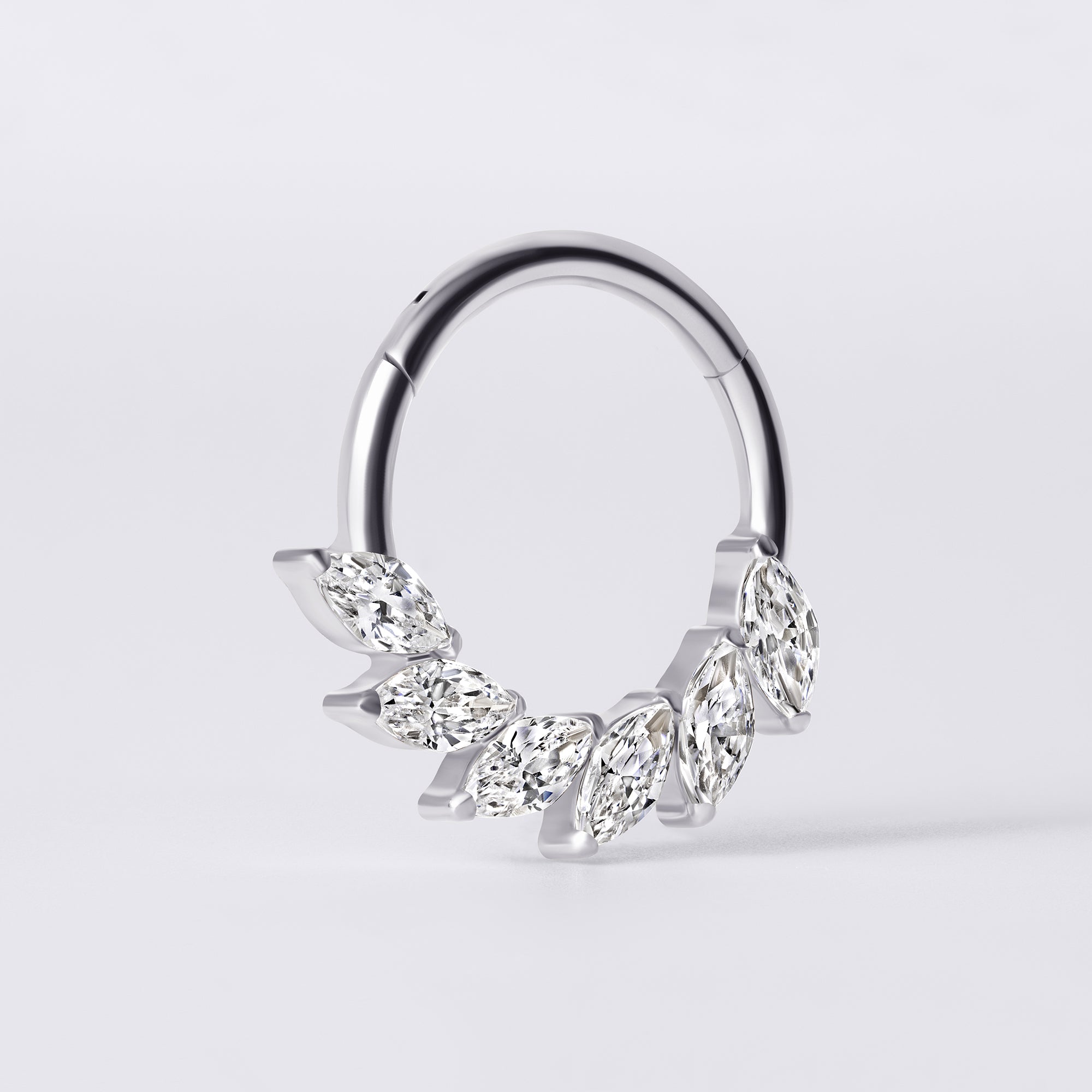 Marquise Swirl Cz Titanium Septum Ring