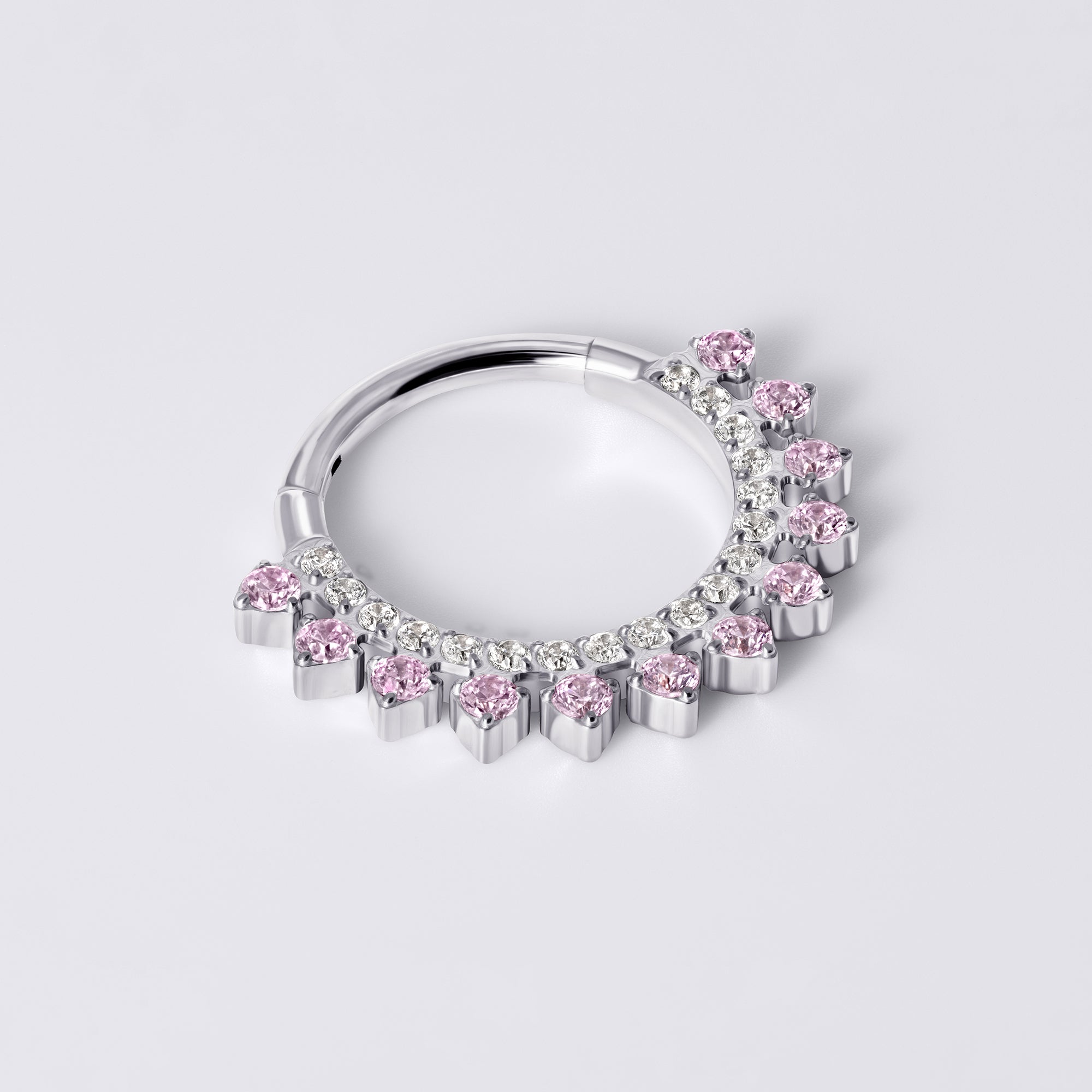 Double Row CZ Titanium Septum Ring