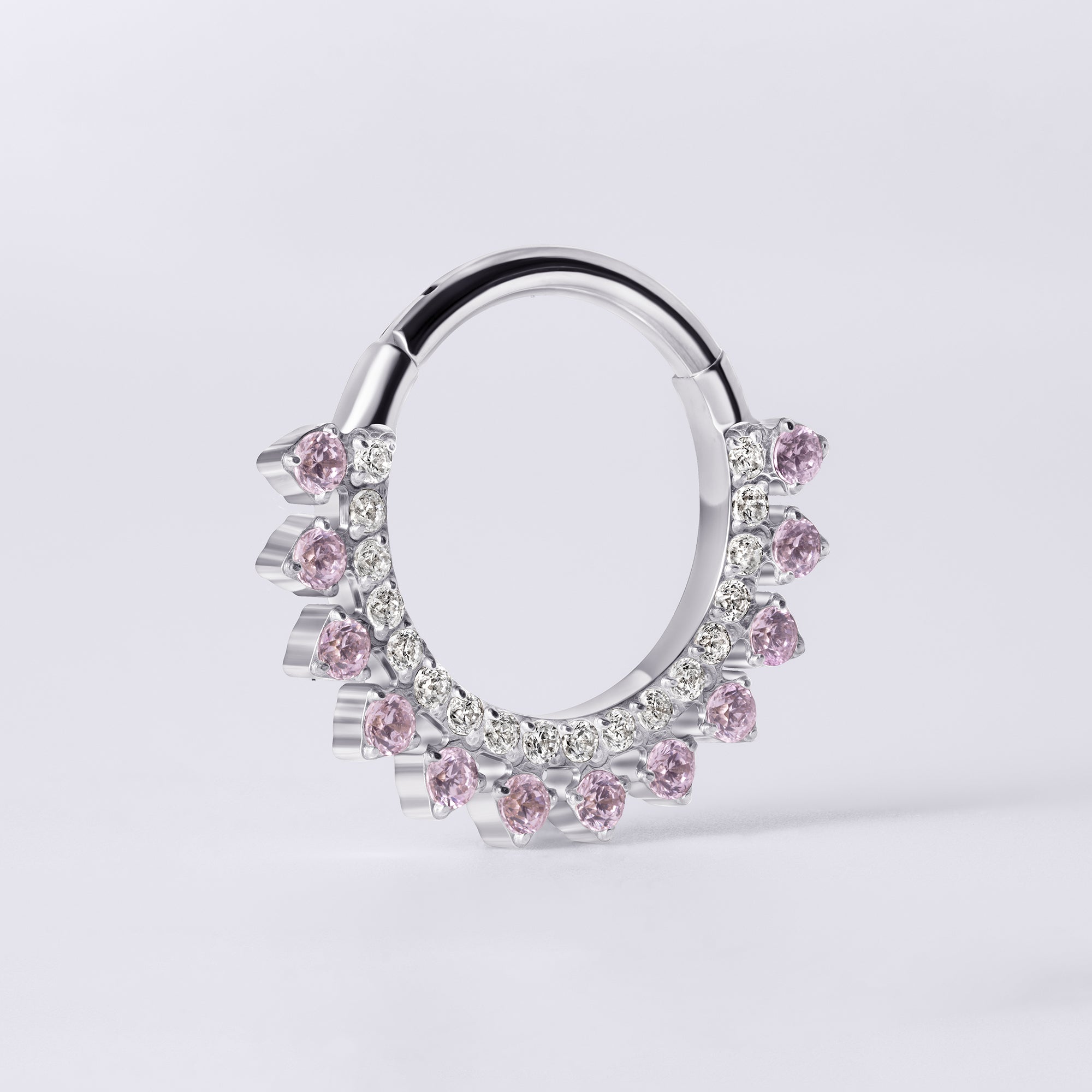 Double Row CZ Titanium Septum Ring