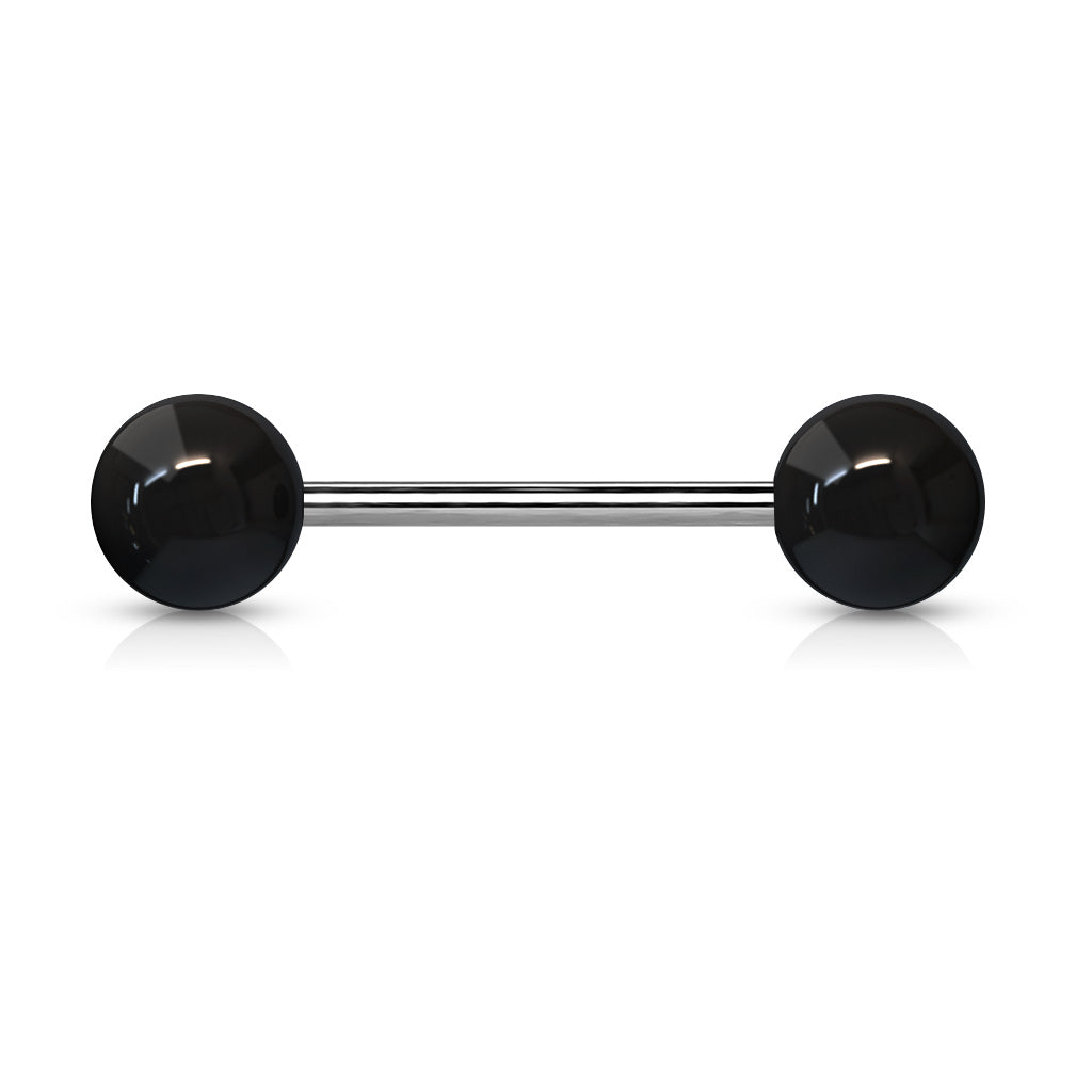 Pair of 14G Natural Stone Balls Nipple Barbell. Nipple Rings. Nipple Piercing. Nipple Jewelry