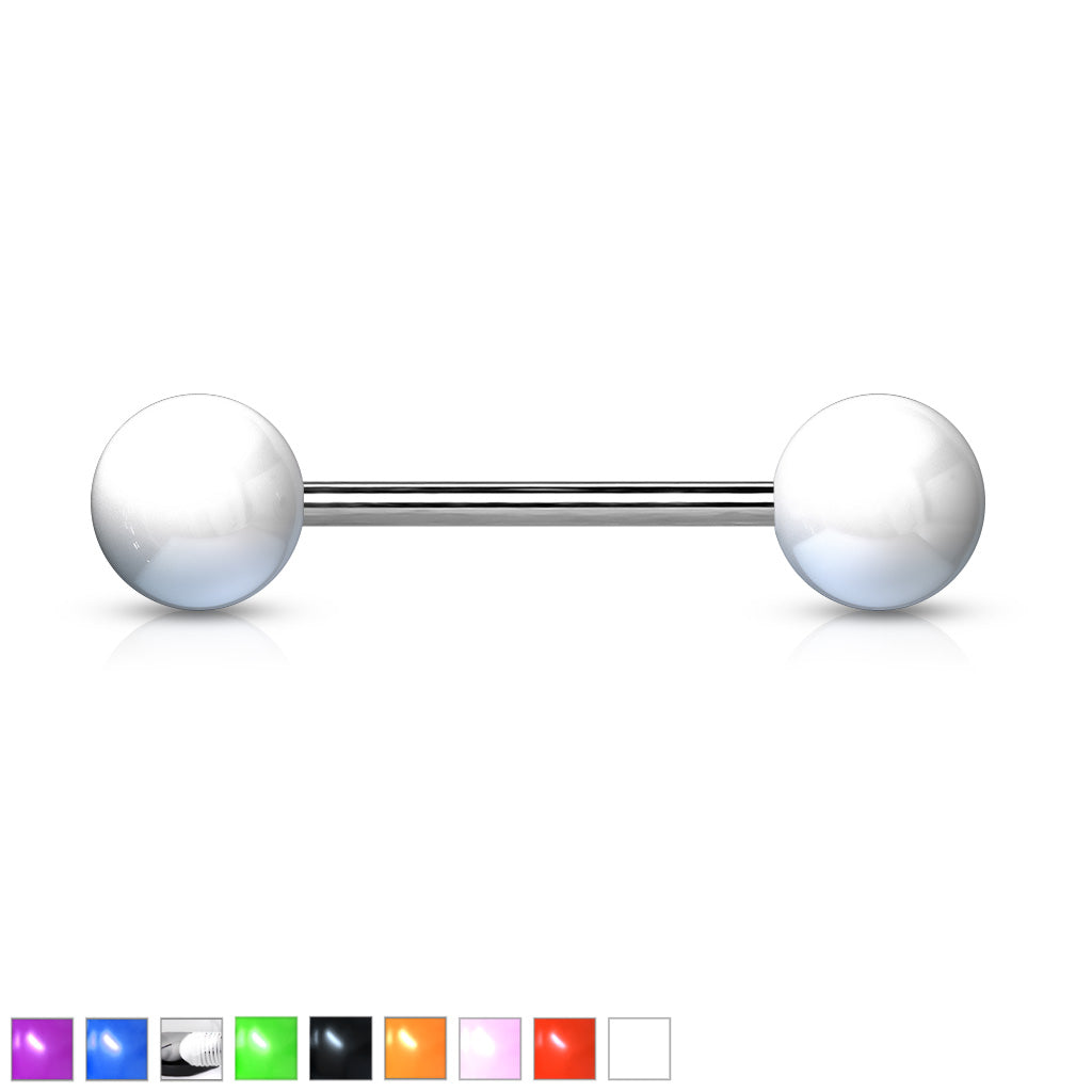 Pair of 14G Natural Stone Balls Nipple Barbell. Nipple Rings. Nipple Piercing. Nipple Jewelry
