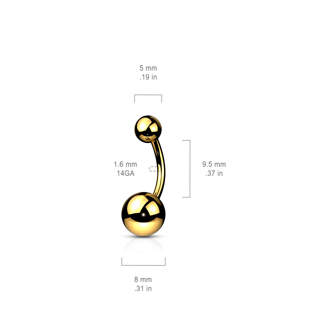 14G Implant Grade Titanium Plain Belly Button Ring