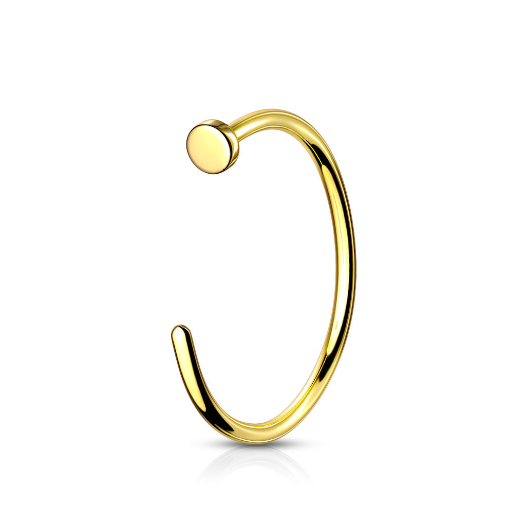 20G Implant Grade Titanium Rose Gold Flat Top Nose Hoop. Nose Piercing. Nose Jewelry.