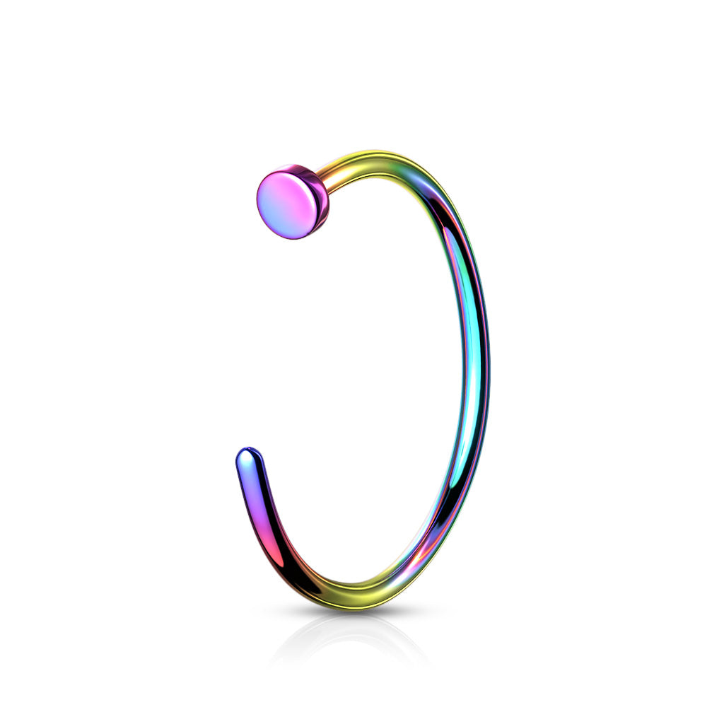 20G Implant Grade Titanium Rose Gold Flat Top Nose Hoop. Nose Piercing. Nose Jewelry.