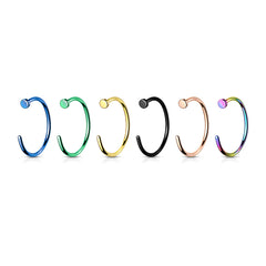 20G Implant Grade Titanium Rose Gold Flat Top Nose Hoop. Nose Piercing. Nose Jewelry.
