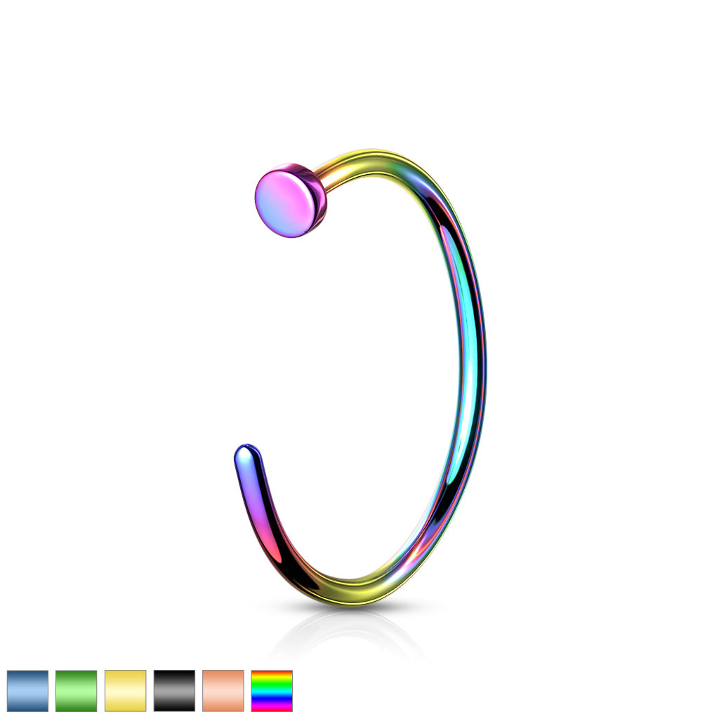 20G Implant Grade Titanium Rose Gold Flat Top Nose Hoop. Nose Piercing. Nose Jewelry.