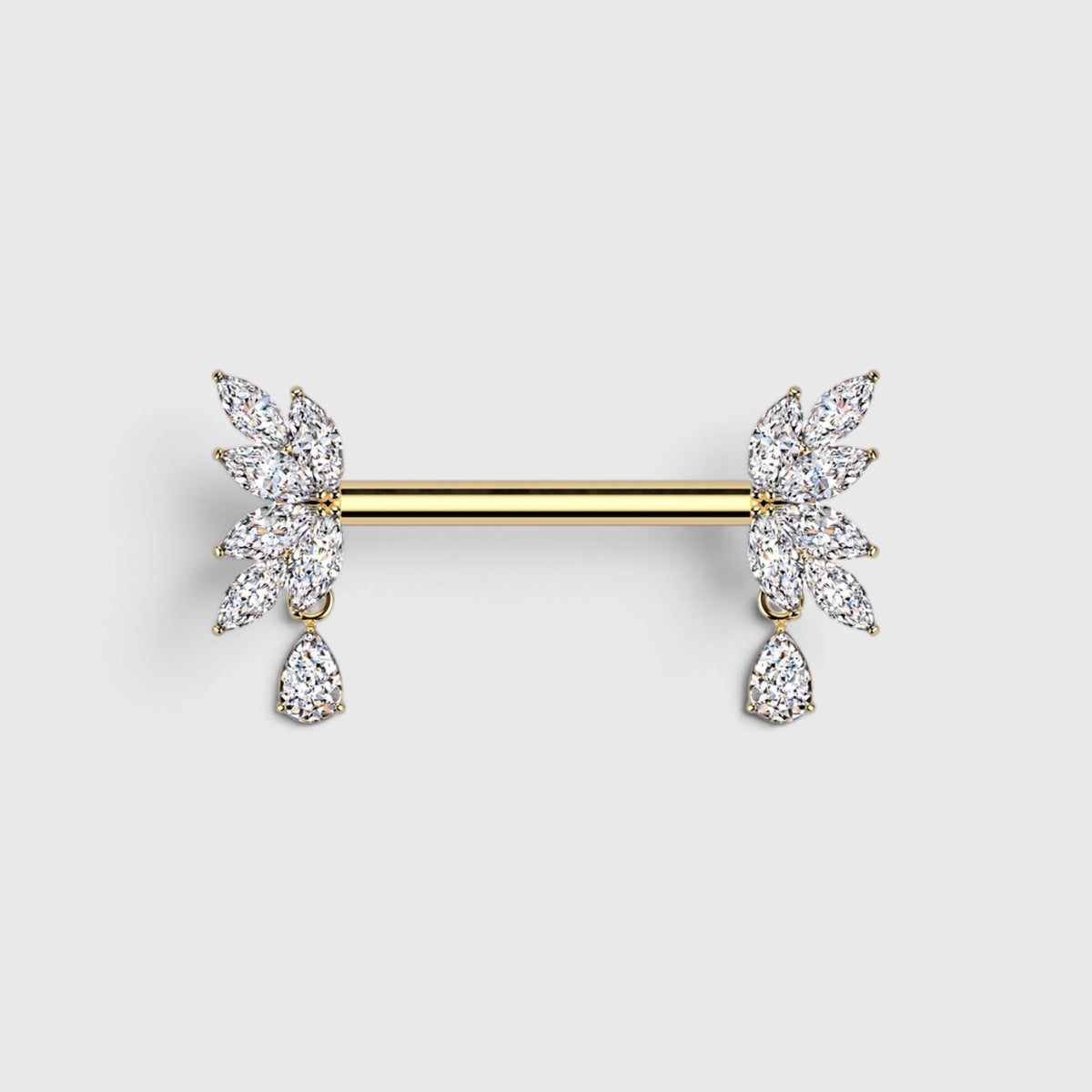 Marquise Teardrop Dangle Threadless Nipple Ring