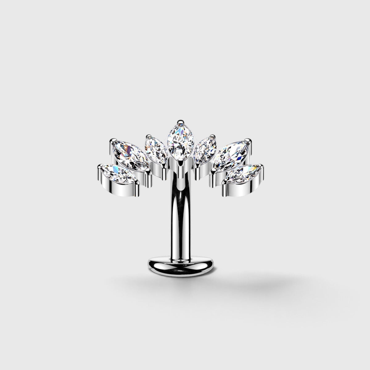 Floating Marquise Top Titanium Belly Ring