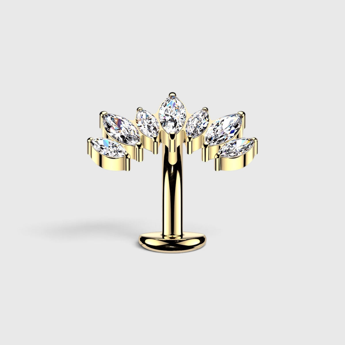 Floating Marquise Top Titanium Belly Ring