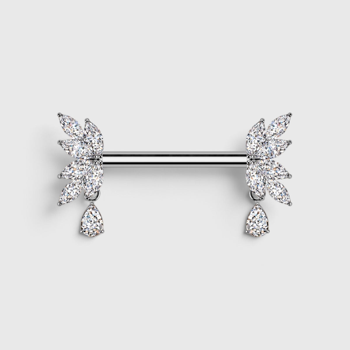 Marquise Teardrop Dangle Threadless Nipple Ring