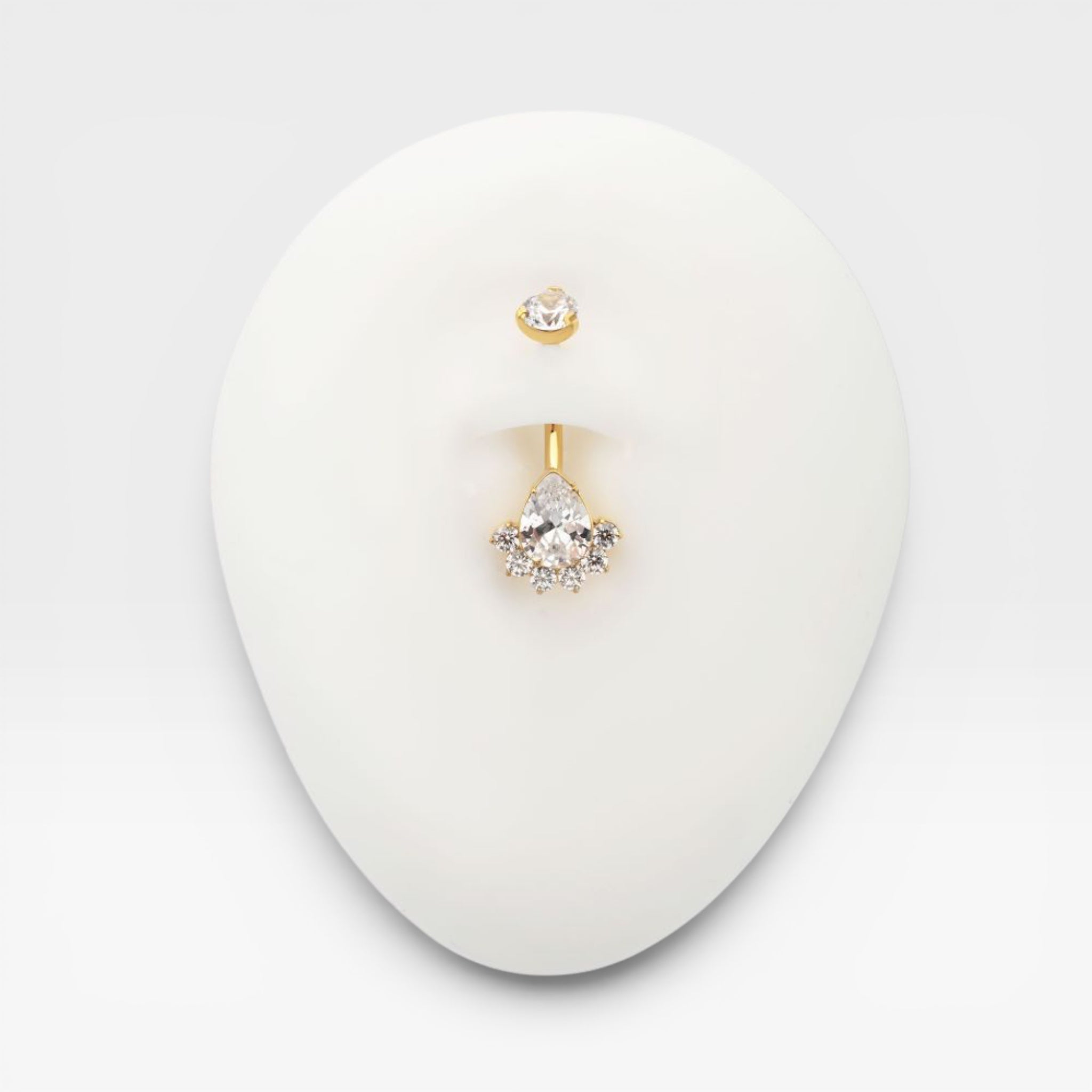 Teardrop Cluster Titanium Belly Button Ring