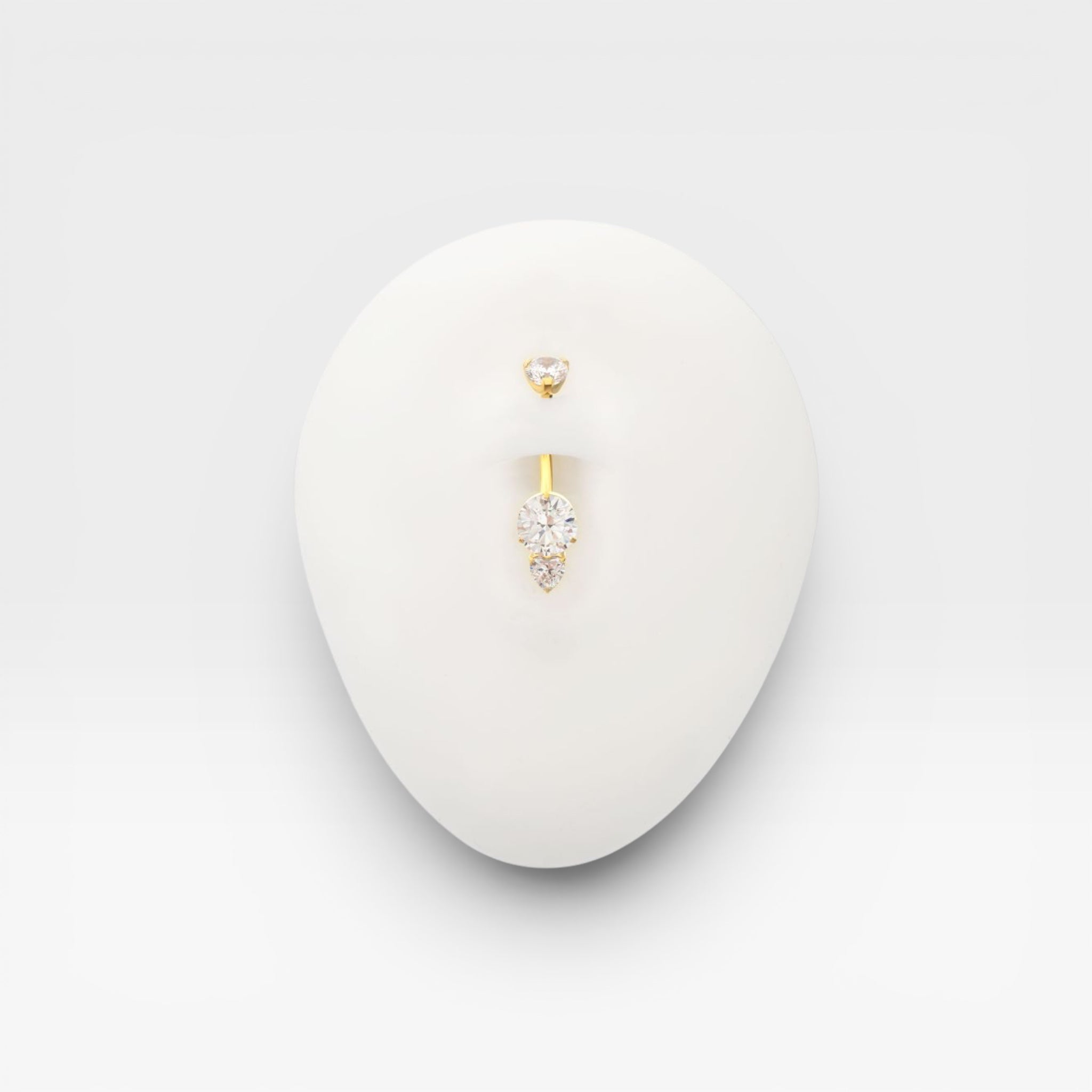 Luxe Drop Heart Gem Titanium Belly Button Ring
