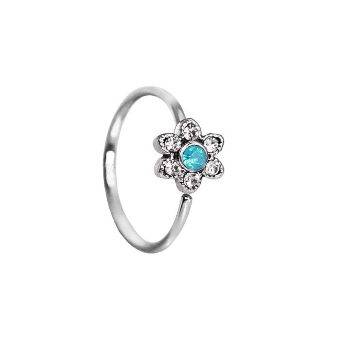 18G Bendable Flower Nose Hoop Ring. Nose Piercing. Cartilage Earring. Cartilage Piercing