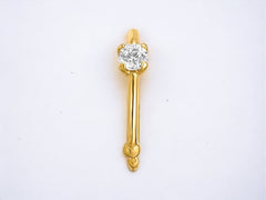 14K Gold 20 Gauge CZ Nose Ring Hoop